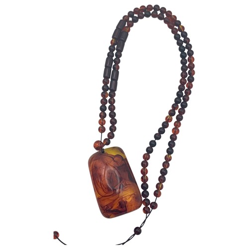 A Bodhi Seed Root Pendant Necklace. Pendant: approx. 5 × 3.5 cm ...