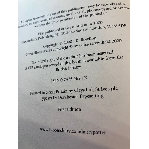 658 - FIRST EDITION of HARRY POTTER and THE GOBLET OF FIRE. Well used HARDBACK copy but full of rare error... 