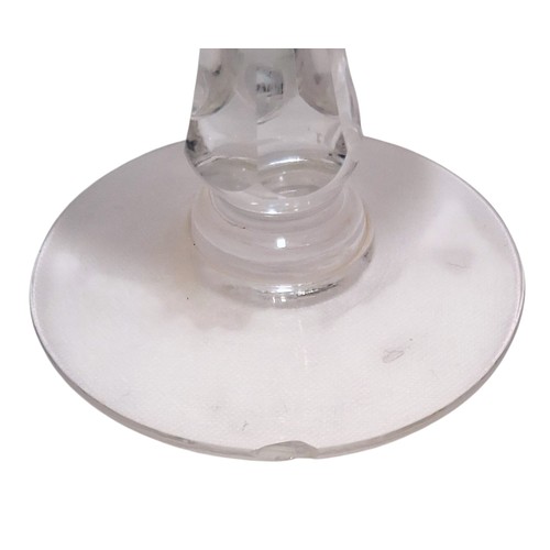 1151 - A set of four vintage, 1920's Val Saint Lambert aperitife glasses. With clear carved stems and thumb... 