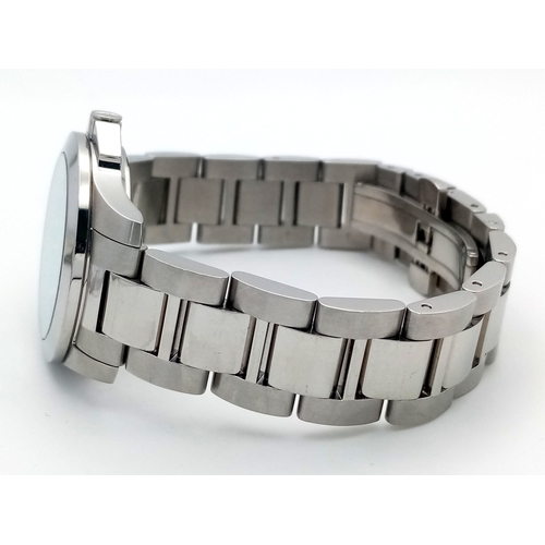 668 - A Longines Conquest Quartz Ladies Watch. Stainless steel bracelet and case - 34mm. Tiffany blue dial... 