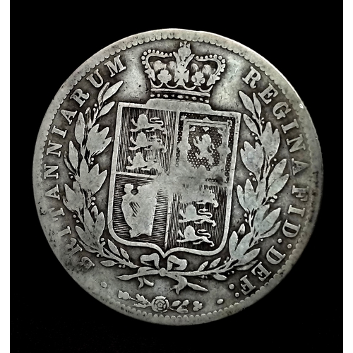 675 - An 1876 Queen Victoria 925 Silver Half Crown Coin. Young head. Please refer to photos for condition.