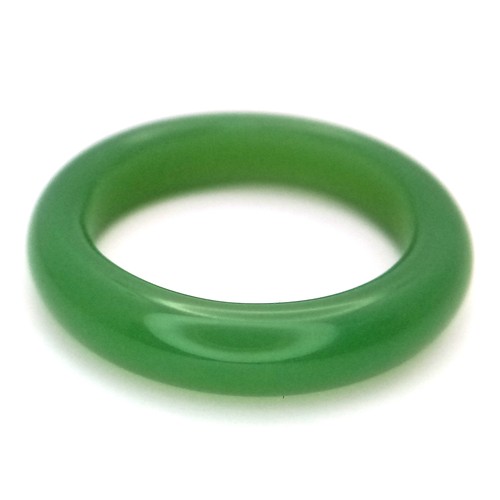 664 - A Jade Band Ring Size O. Measures 5mm Band Width and weighs 1.9 Grams