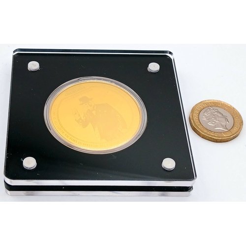 1135 - A Commemorative 'Winston Churchill' Gold Coin Card. 1/200th oz of fine gold (.999). Comes with COA a... 