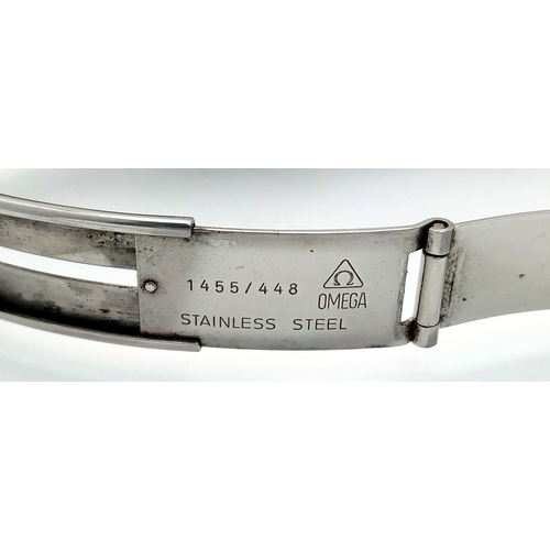 1185 - A Vintage Omega Seamaster Polaris Quartz Watch. Stainless steel bracelet and case with gold inlay. C... 