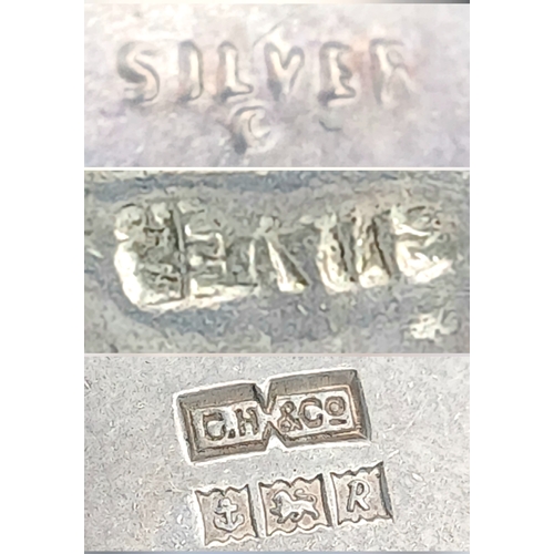 1213 - A Sterling Silver Chain Bracelet with Padlock Charm Closure, and Sterling Silver Enamel Gemini Shiel... 