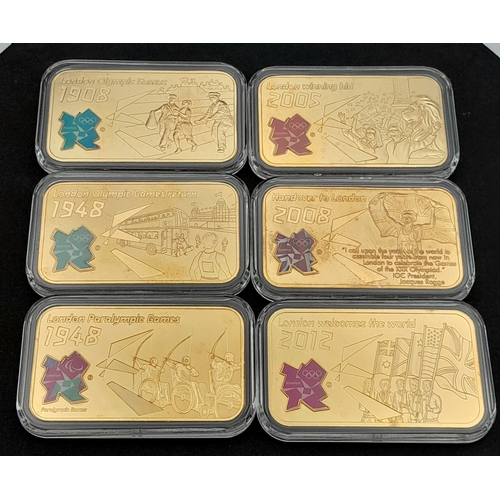 1248 - A London 2012 Commemorative Olympic Set of Gold Plated Ingots. Each limited edition ingot weighs 25g... 