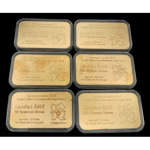 1248 - A London 2012 Commemorative Olympic Set of Gold Plated Ingots. Each limited edition ingot weighs 25g... 