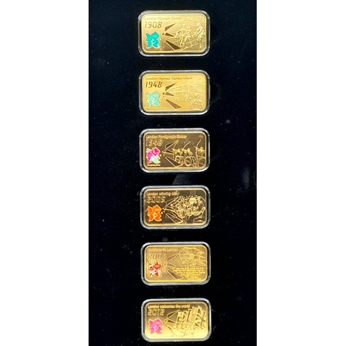 1248 - A London 2012 Commemorative Olympic Set of Gold Plated Ingots. Each limited edition ingot weighs 25g... 