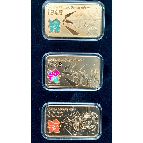 1248 - A London 2012 Commemorative Olympic Set of Gold Plated Ingots. Each limited edition ingot weighs 25g... 