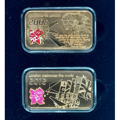 1248 - A London 2012 Commemorative Olympic Set of Gold Plated Ingots. Each limited edition ingot weighs 25g... 