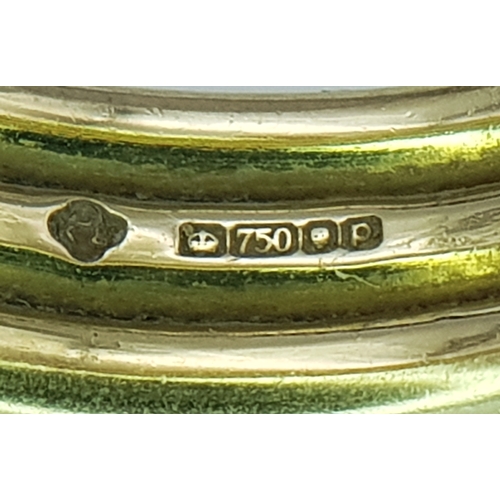 20 - An 18K Yellow Gold Diamond Orbital Ring. Three row construction with six orbiting diamond set stars ... 