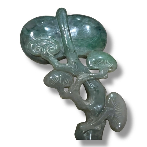 1222 - An Ancient Qing Dynasty 18th-19th Century Chinese Jade Lingzhi Ruyi Scepter. Detailed jade hand carv... 