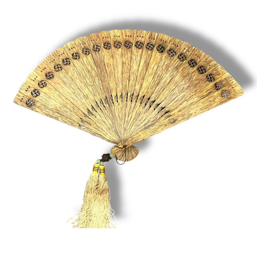 1254 - A rare and unique Vintage Pair of Agarwood Hand Fans. 
The natural agarwood fragrance is well known ... 