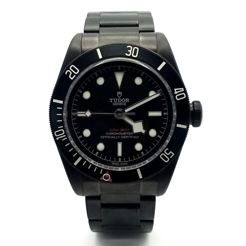 1178 - A Tudor Heritage Black Bay Dark Automatic Gents Watch. Model 79230DK. Brushed black PVD bracelet and... 
