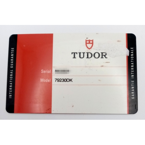 1178 - A Tudor Heritage Black Bay Dark Automatic Gents Watch. Model 79230DK. Brushed black PVD bracelet and... 