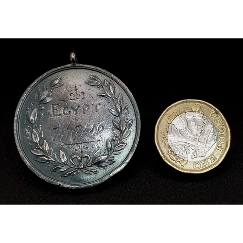 1192 - An Antique Sterling Silver Fob Medal, Presented to 8424. Serg. W.H.Arnold 2nd Cheshire Regt. for Sav... 