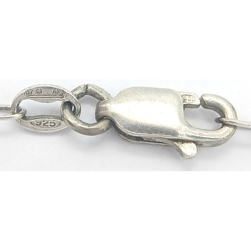 1207 - A Sterling Silver Abalone Shell Pendant Necklace. Both Pendant and Necklace are Hallmarked 925. Appr... 