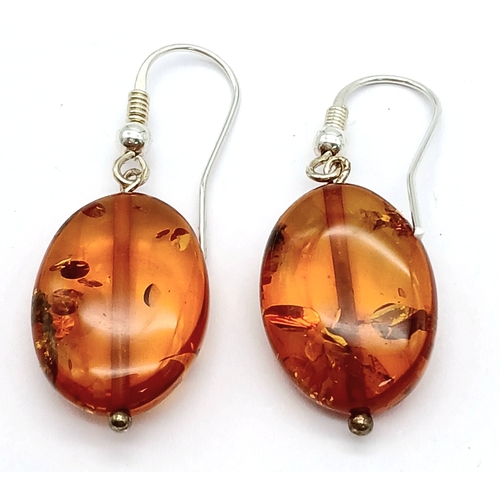 1246 - A Pair of Baltic Amber Earrings. Never worn. Made in Lithuania.