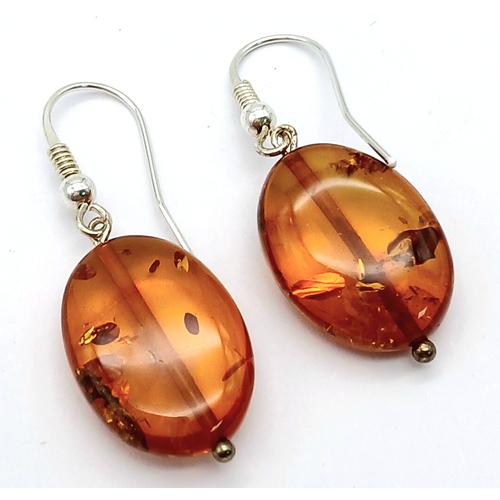 1246 - A Pair of Baltic Amber Earrings. Never worn. Made in Lithuania.