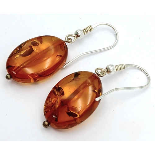 1246 - A Pair of Baltic Amber Earrings. Never worn. Made in Lithuania.