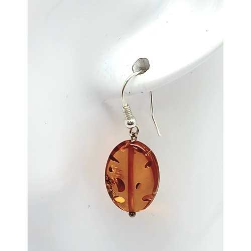 1246 - A Pair of Baltic Amber Earrings. Never worn. Made in Lithuania.