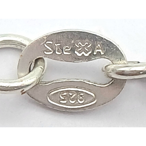 1249 - A Sterling Silver Eternal Circle Pendant Necklace. Both Pendant and Necklace are Hallmarked 925. App... 