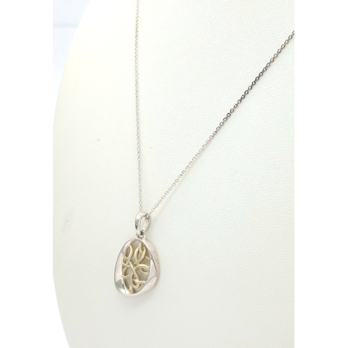 1270 - A Sterling Silver Celtic Knot Pendant Necklace. Pendant Hallmarked 925 and Necklace Hallmarked STERL... 