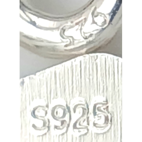 1179 - A Sterling Silver Gemstone Circle Pendant Necklace. Both Pendant and Necklace are Hallmarked 925. Ap... 