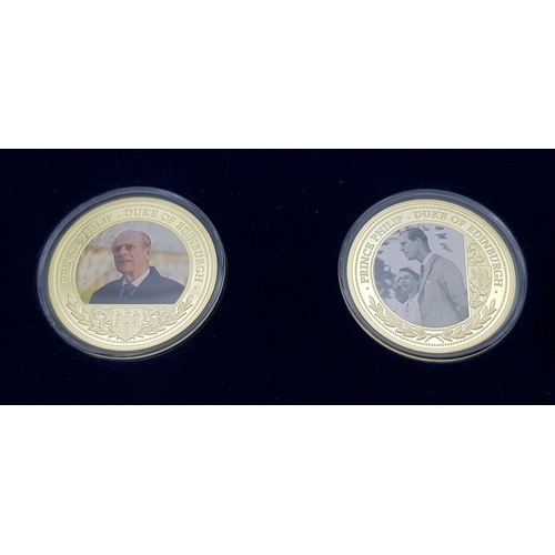 1227 - A Prince Philip, Duke of Edinburgh Commemorative 12 Gold Plated Coin Set. Proof Condition. Encapsula... 
