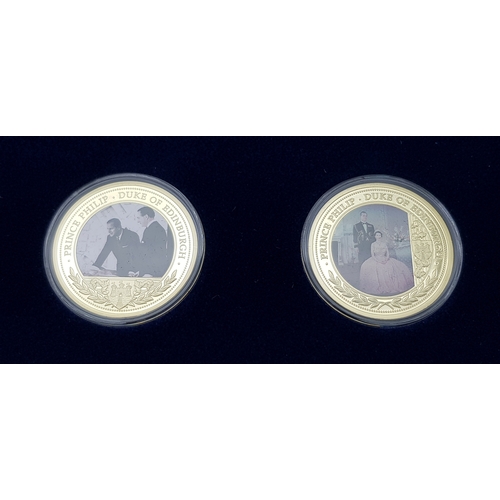 1227 - A Prince Philip, Duke of Edinburgh Commemorative 12 Gold Plated Coin Set. Proof Condition. Encapsula... 