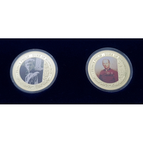 1227 - A Prince Philip, Duke of Edinburgh Commemorative 12 Gold Plated Coin Set. Proof Condition. Encapsula... 