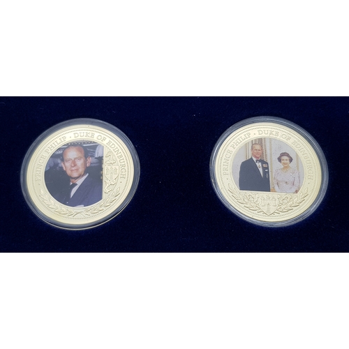 1227 - A Prince Philip, Duke of Edinburgh Commemorative 12 Gold Plated Coin Set. Proof Condition. Encapsula... 