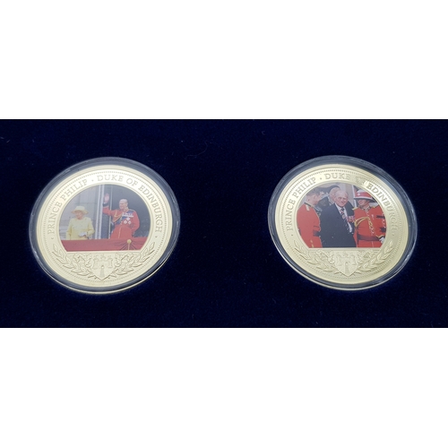 1227 - A Prince Philip, Duke of Edinburgh Commemorative 12 Gold Plated Coin Set. Proof Condition. Encapsula... 