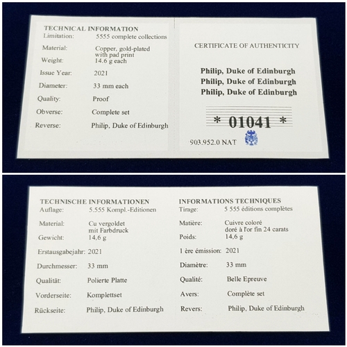 1227 - A Prince Philip, Duke of Edinburgh Commemorative 12 Gold Plated Coin Set. Proof Condition. Encapsula... 