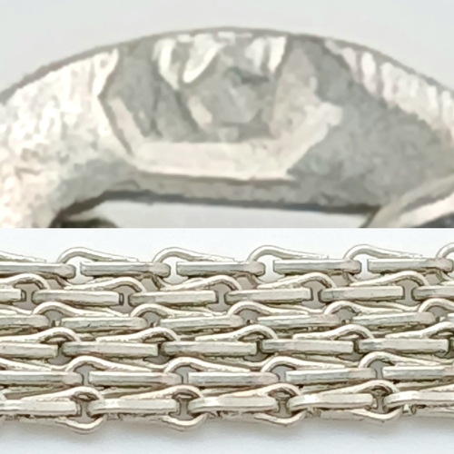 1221 - A Sterling Silver Mother of Pearl Pendant Necklace. Hallmarked 925, Approx. Length of a Necklace 49c... 