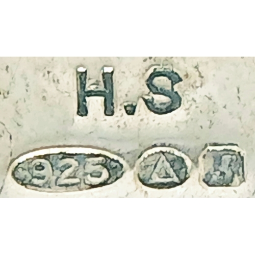 1235 - A Pair of Sterling Silver Rectangular Design Cufflinks with Polished Frame and Matt Finish in the Ce... 