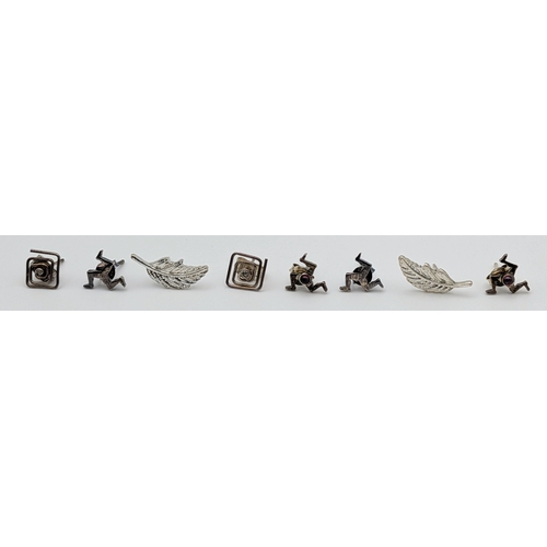 1242 - An assorted collection of 4 vintage pairs of 925 silver earrings with various designs. Total weight ... 