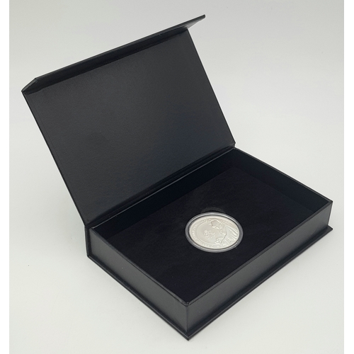 1220 - A 2023 Queen Elizabeth II Memorial Fine Silver (.999) 1oz Coin. Limited edition, with case and COA.