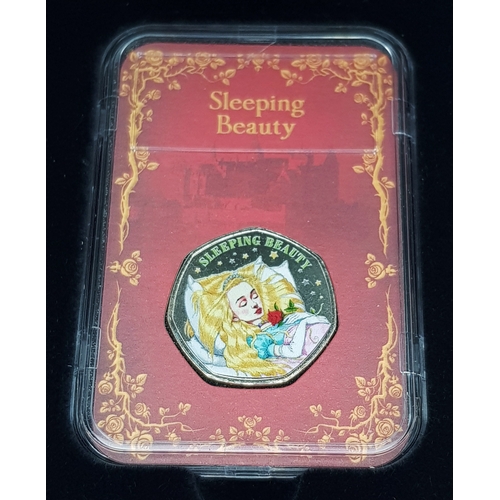 1223 - A Once Upon a Time 50p Coin Commemorative Set - Five different Fairy Tales. Comes with COA and case.... 