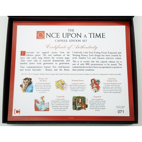 1223 - A Once Upon a Time 50p Coin Commemorative Set - Five different Fairy Tales. Comes with COA and case.... 