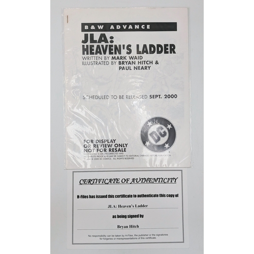 547 - A Signed JLA: Heaven's Ladder Large DC Comic Book. Signatures include Mark Waid (writer) and Bryan H... 