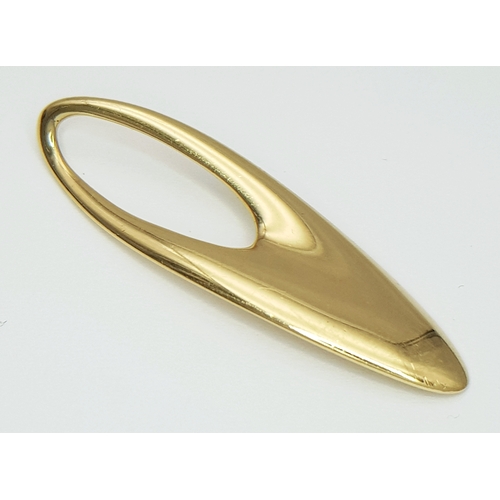 34 - A GEORG JENSEN, 18K YELLOW GOLD, REGITZE OVERGAARD DESIGNED, ZEPHYR PENDANT. TOTAL WEIGHT 6G. SC 907... 