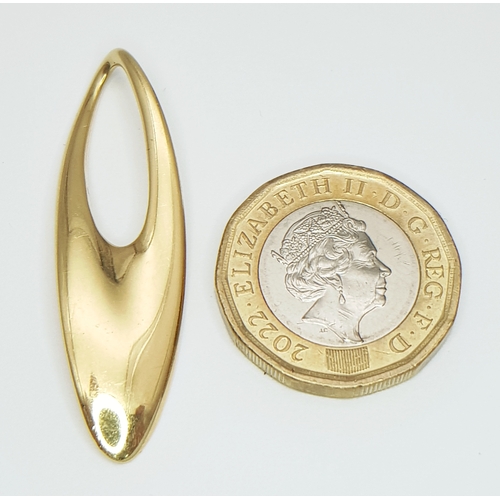34 - A GEORG JENSEN, 18K YELLOW GOLD, REGITZE OVERGAARD DESIGNED, ZEPHYR PENDANT. TOTAL WEIGHT 6G. SC 907... 