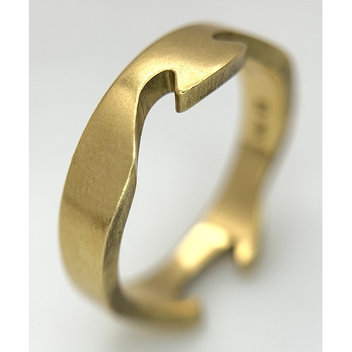 41 - A GEORG JENSEN, 18K YELLOW GOLD, FUSION RING. Size P. 6.1G WEIGHT. SC 9071