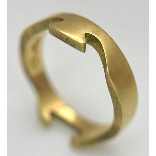41 - A GEORG JENSEN, 18K YELLOW GOLD, FUSION RING. Size P. 6.1G WEIGHT. SC 9071