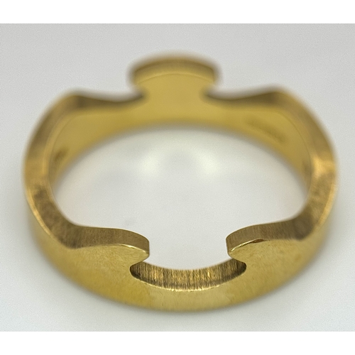 41 - A GEORG JENSEN, 18K YELLOW GOLD, FUSION RING. Size P. 6.1G WEIGHT. SC 9071