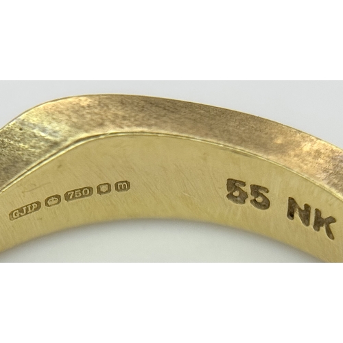 41 - A GEORG JENSEN, 18K YELLOW GOLD, FUSION RING. Size P. 6.1G WEIGHT. SC 9071