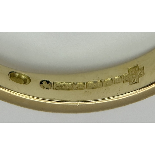 509 - AN 18K YELLOW GOLD, DIAMOND AND SAPPHIRE SET, 5 STONE RING. 0.50CT WEIGHT. TOTAL WEIGHT 4.1G, SIZE N... 