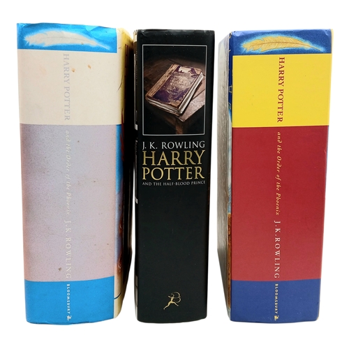 524 - A Parcel of Three First Edition Harry Potter Books Including the misprint edition of Harry Potter an... 