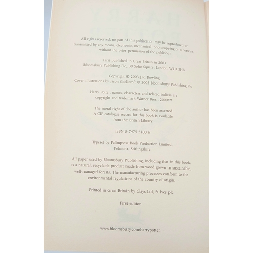 524 - A Parcel of Three First Edition Harry Potter Books Including the misprint edition of Harry Potter an... 